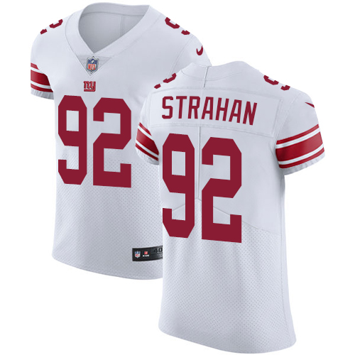 Nike Giants #92 Michael Strahan White Men's Stitched NFL Vapor Untouchable Elite Jersey - Click Image to Close